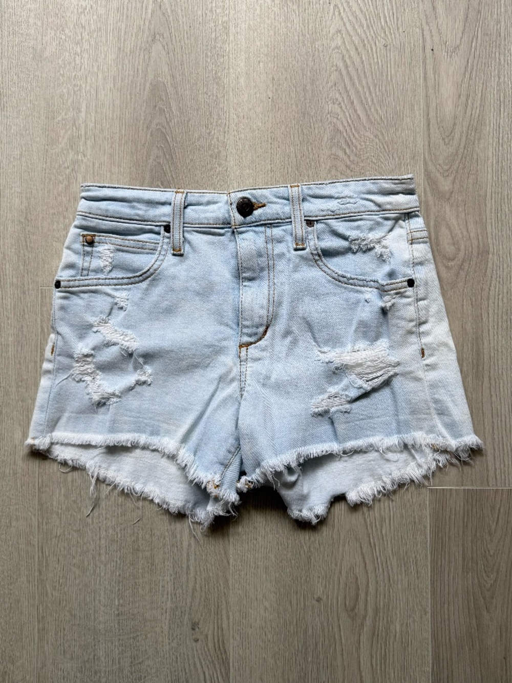Joe's Jeans Light Wash Distressed Denim Shorts